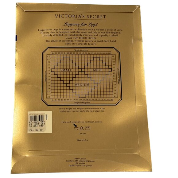 Victorias Secret Lace Top Thigh Highs Nude Medium Lingerie For Legs - Picture 3 of 3